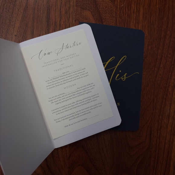 Gold Lettered Vow Notebooks - Picture 2 of 3